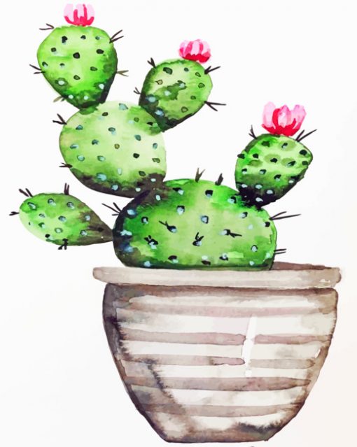 Cactus In Pot paint by numbers