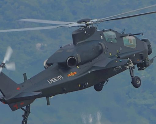 Caic Wz 10 Attack Helicopter China Military paint by numbers