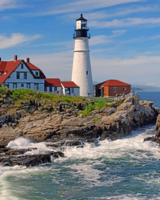 England Coast Lighthouses paint by numbers