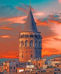 Galata Tower Istanbul paint by numbers