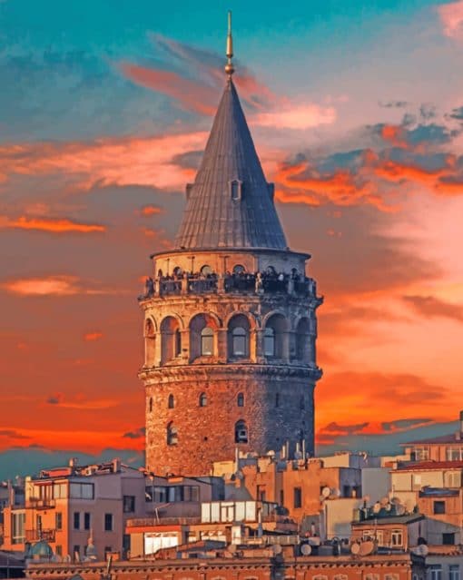 Galata Tower Istanbul paint by numbers