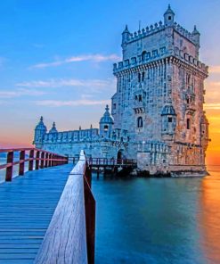 Garden Of Belem Tower Portugal paint by numbers