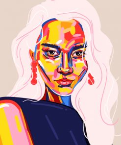 Girl Face Illustration paint by numbers