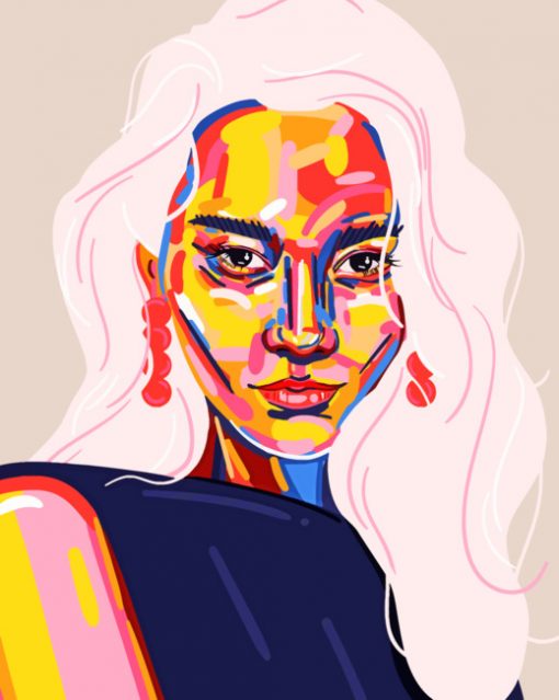 Girl Face Illustration paint by numbers