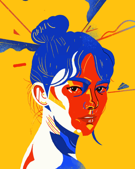 girl Portrait Illustration paint by numbers