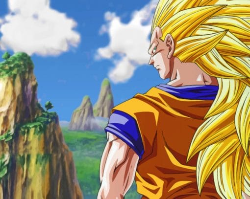 Goku Super Saiyan Three Transform paint by numbers