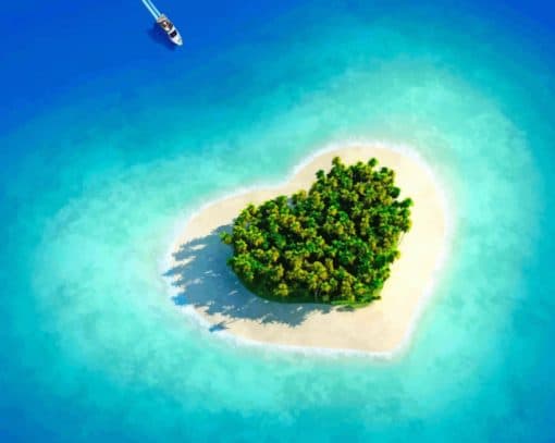 Heart Shaped Island paint by numbers