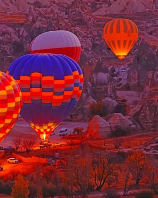 Hot Air Balloon Cappadocia Turkey paint by numbers