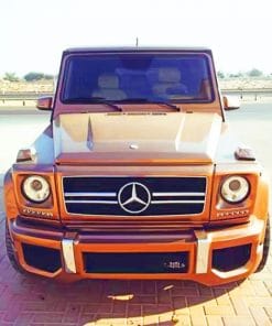 Orange Jeep Benz paint by numbers