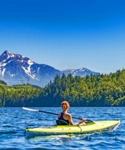 kayaking Between Mountains Paint By Numbers