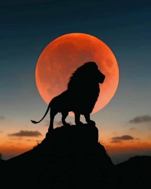 Lion At The Moonlight paint by numbers