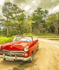 Old Red Car paint by numbers