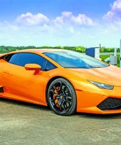 Orange Lamborghini paint by numbers