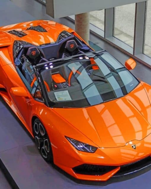 Orange Lamborghini Huracan paint by numbers