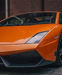 Orange Lamborghini Car paint by numbers