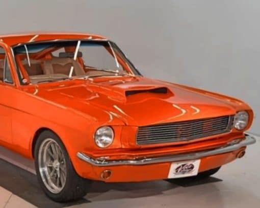 Orange Ford Mustang paint by numbers