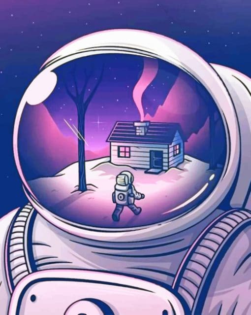 Purple Space Cartoon paint by numbers