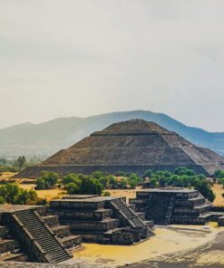 Pyramid Of The Sun In Fog paint by numbers