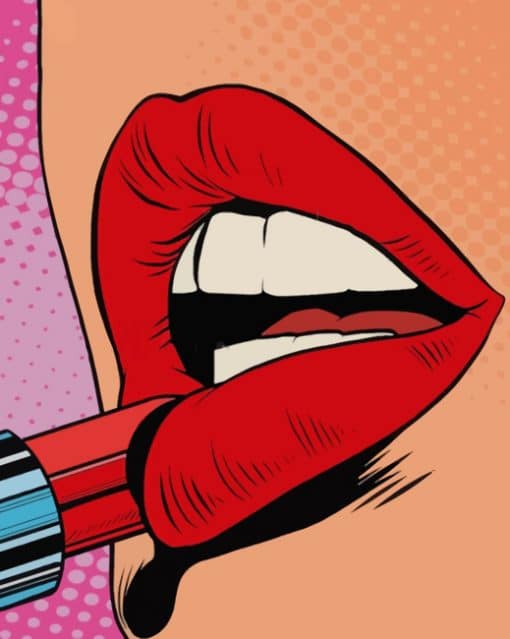 Red Lips Pop Art paint by numbers