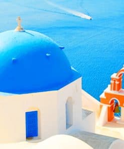 Santorini Greece Church paint by numbers