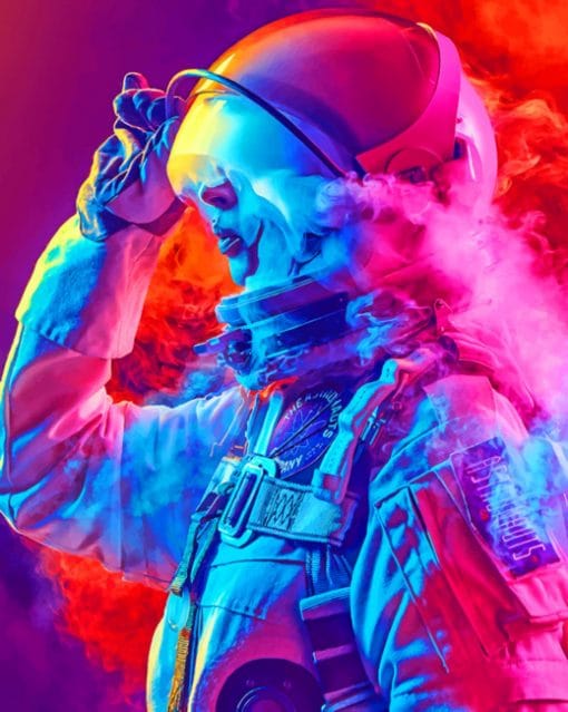 Astronaut With Smoke Bomb paint by numbers