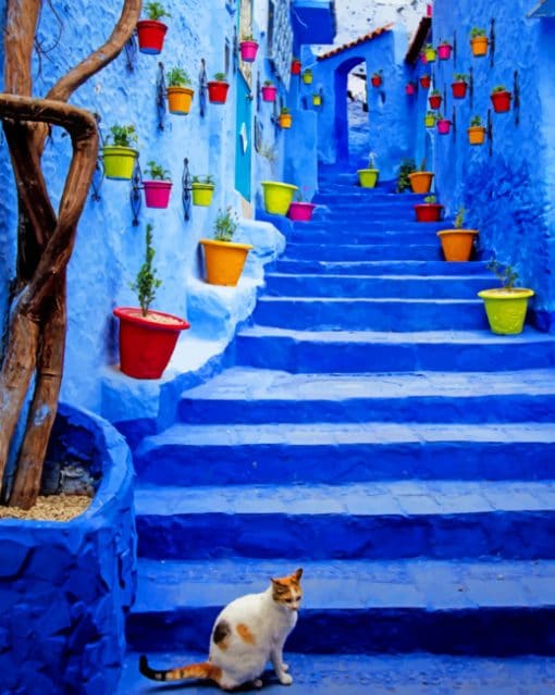 The Blue City Of Morocco paint by numbers