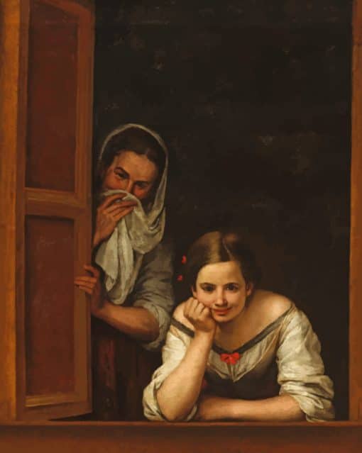 Two Women At A Window paint by numbers