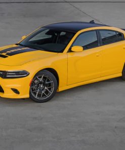 Yellow Dodge Charger Car paint by numbers