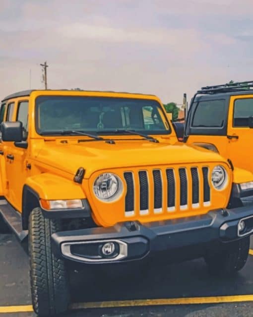 Yellow Jeep Patriot paint by numbers