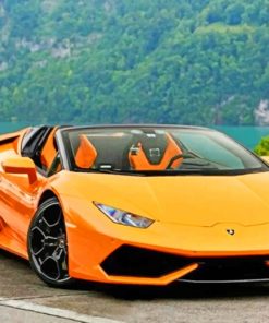 Yellow Lamborghini Car paint by numbers