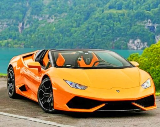 Yellow Lamborghini Car paint by numbers