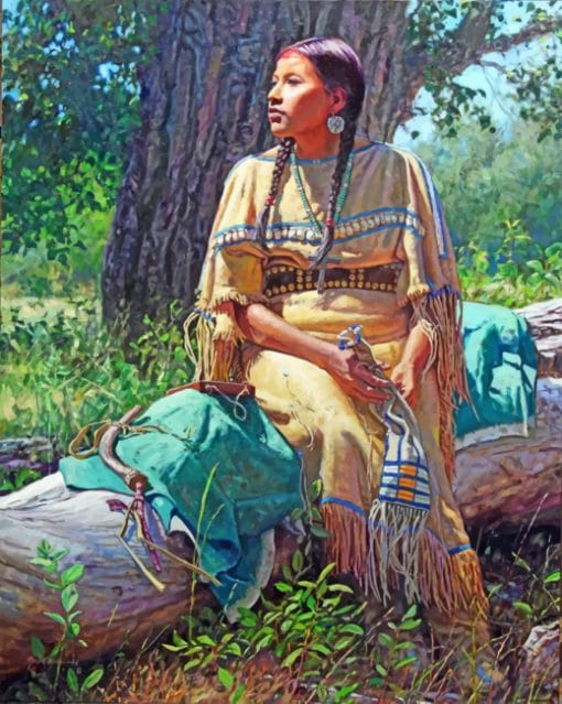 American Native Lady paint by numbers