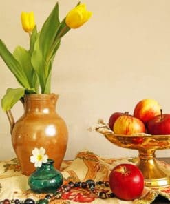 Apples And Tulip Vase paint by numbers