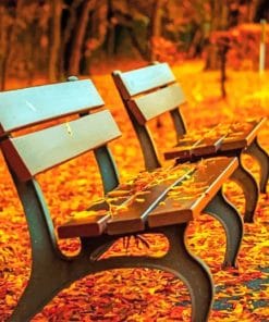 Autumn Benches paint by numbers