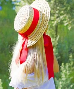 Blonde Girl With Hat paint by numbers