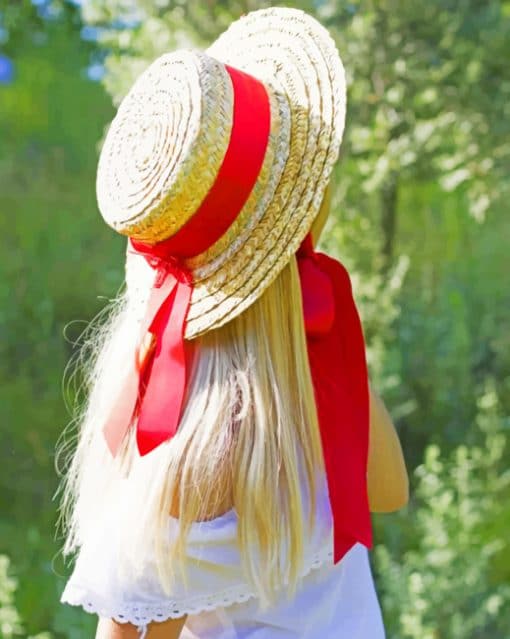 Blonde Girl With Hat paint by numbers