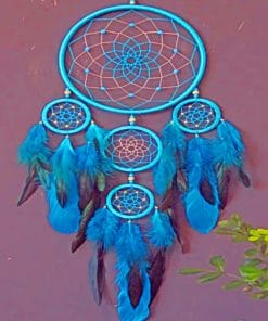 Blue Dream Catcher paint by numbers