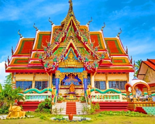 Buddhist Temple In Koh Samui paint by numbers