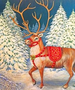 Christmas Reindeer paint by numbers