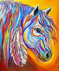 Colorful Native Horse paint by numbers