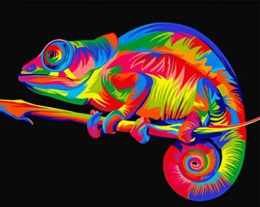 Colorful Chameleon paint by numbers