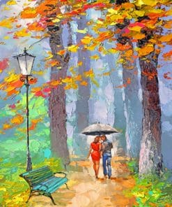 Couples Under Umbrella paint by numbers