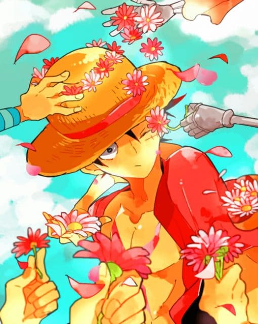 Floral Luffy paint by numbers