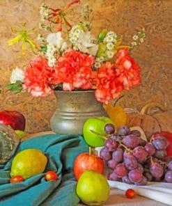 Fruits And Flowers Still Life paint by numbers