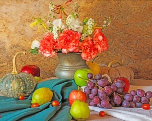 Fruits And Flowers Still Life paint by numbers