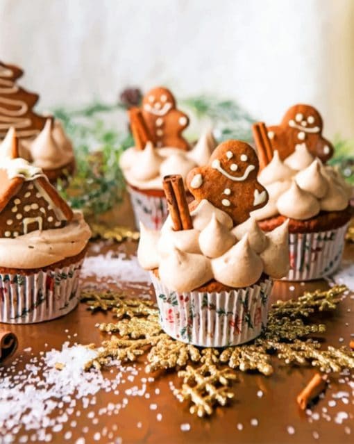 Gingerbread Cupcakes paint by numbers