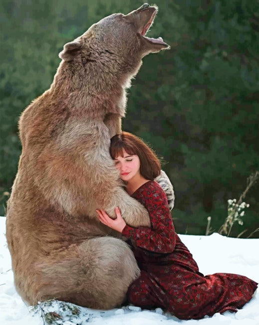 Girl And Bear paint by numbers