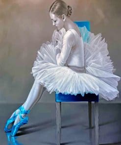 Grey And Blue Ballerina paint by numbers