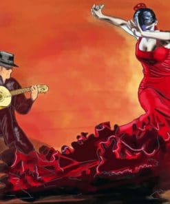 Guitarist And Flamenco Dancer paint by numbers