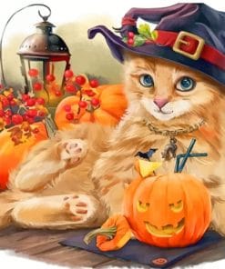 Halloween Cat paint by numbers